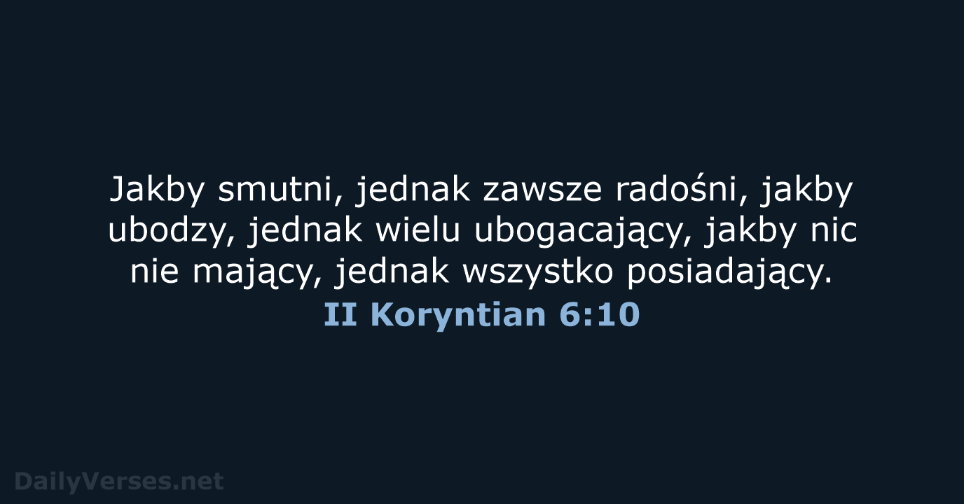 II Koryntian 6:10 - UBG