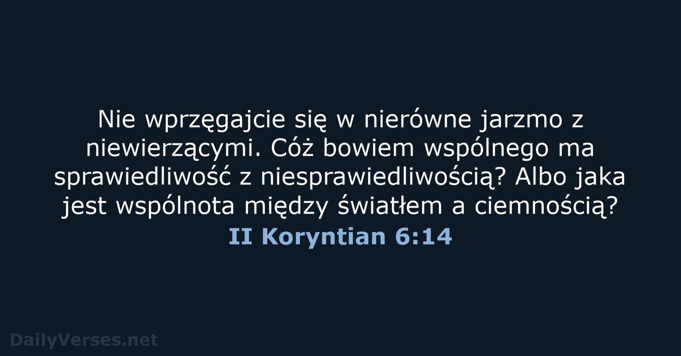 II Koryntian 6:14 - UBG
