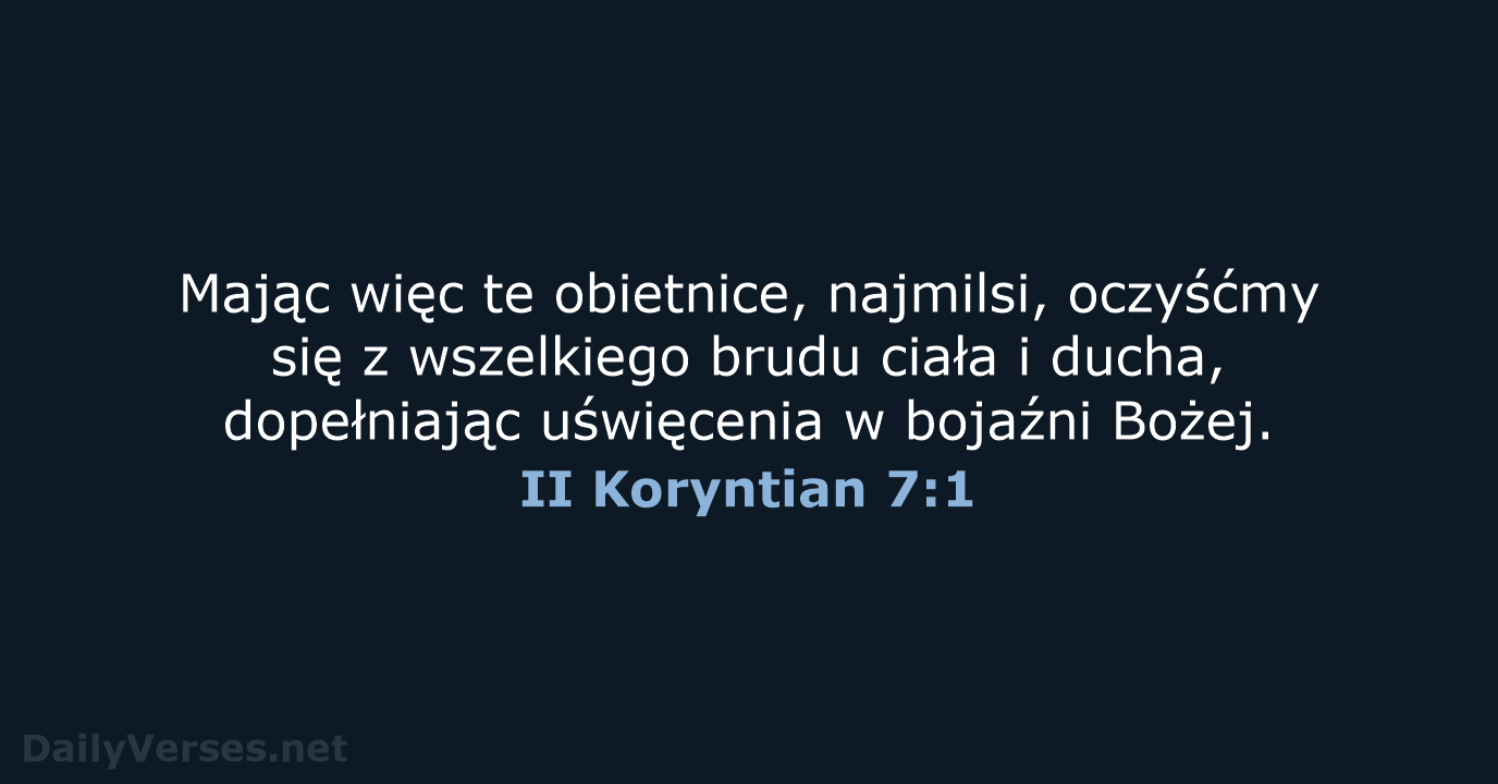 II Koryntian 7:1 - UBG