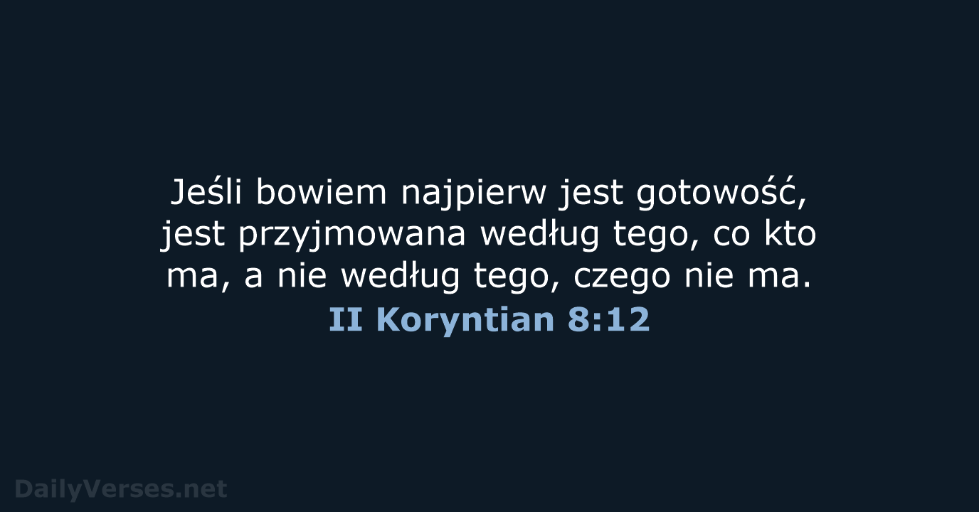 II Koryntian 8:12 - UBG