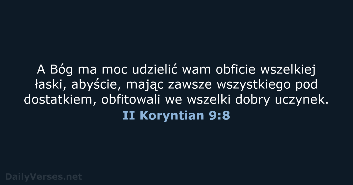 II Koryntian 9:8 - UBG