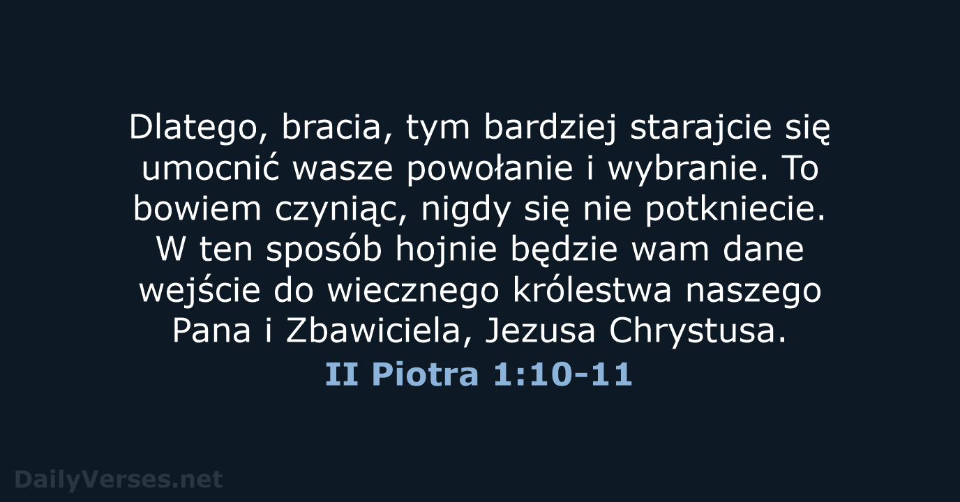II Piotra 1:10-11 - UBG
