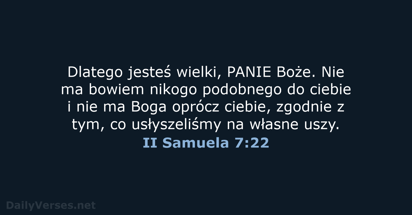 II Samuela 7:22 - UBG