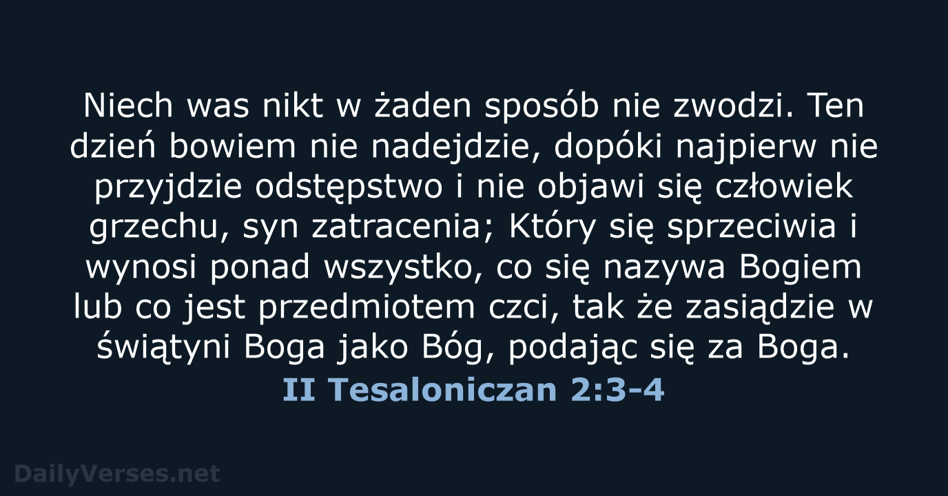 II Tesaloniczan 2:3-4 - UBG