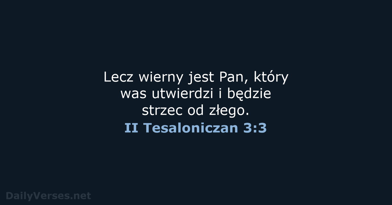 II Tesaloniczan 3:3 - UBG