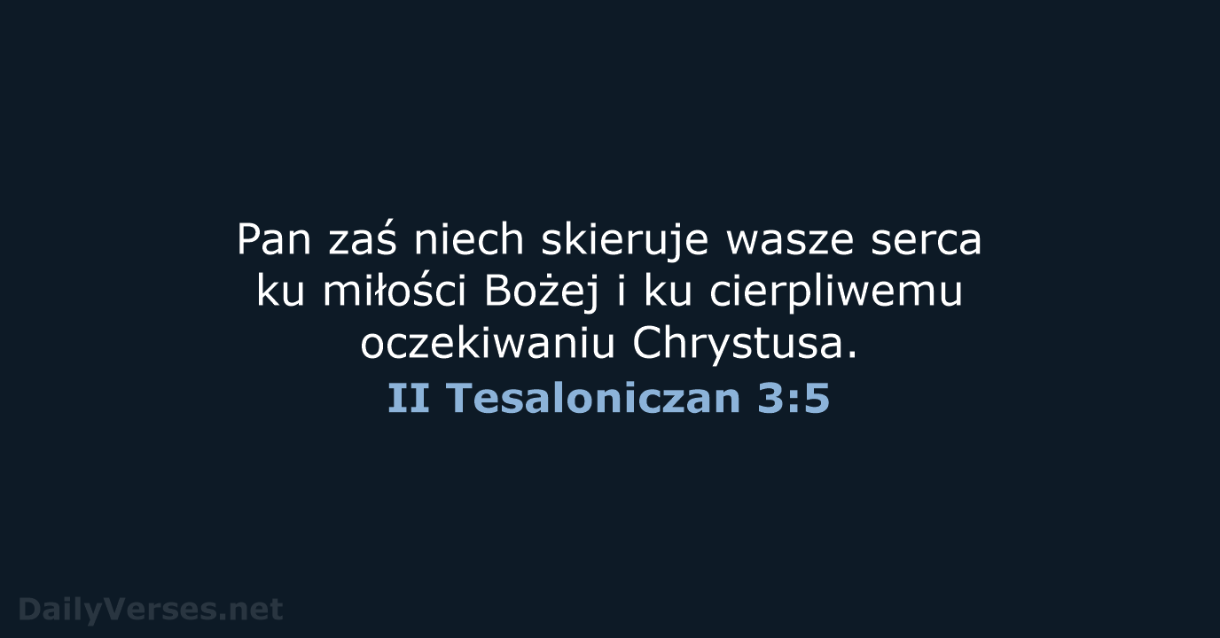 II Tesaloniczan 3:5 - UBG
