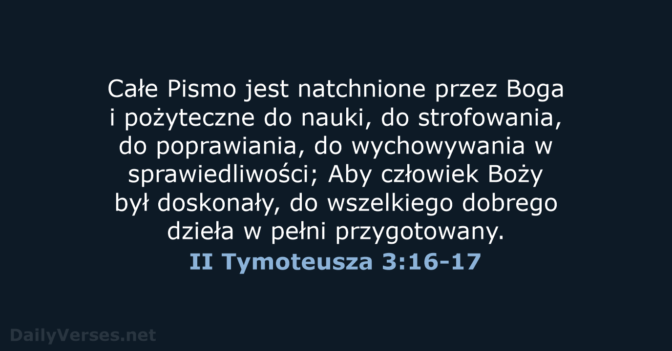 II Tymoteusza 3:16-17 - UBG