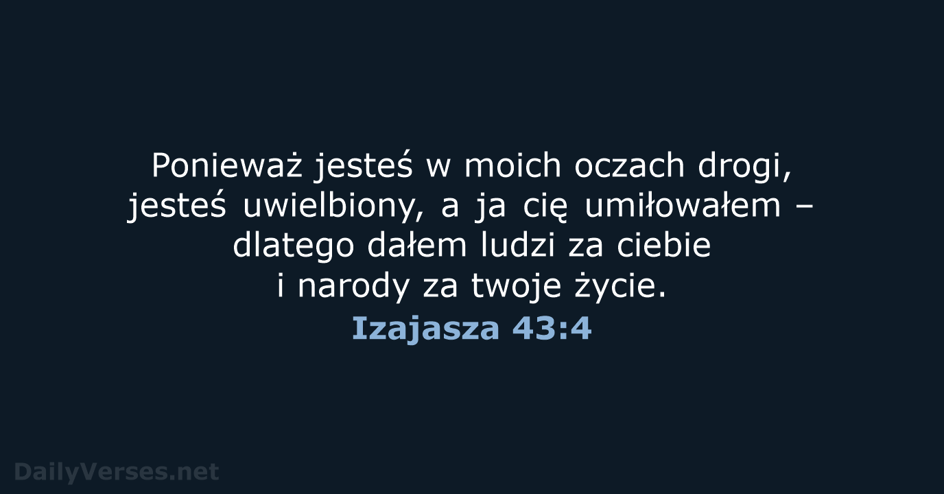 Izajasza 43:4 - UBG