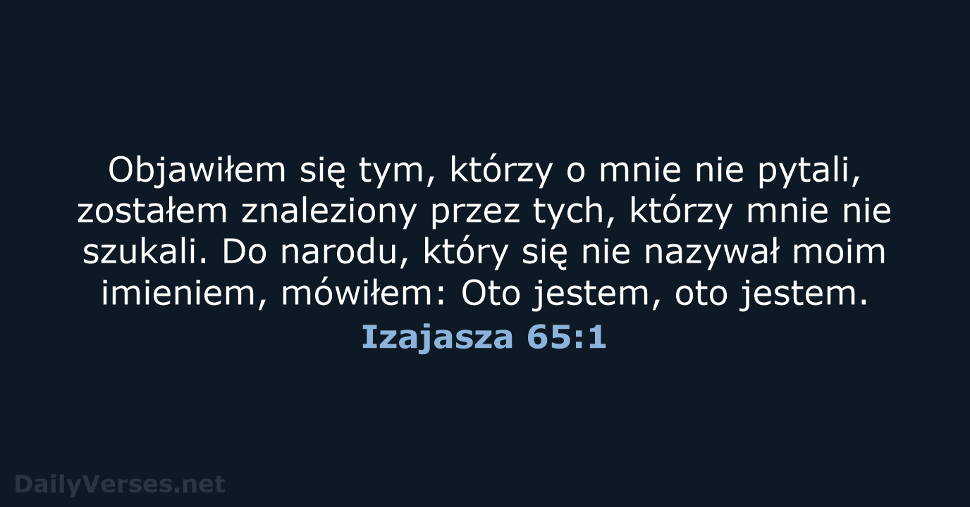 Izajasza 65:1 - UBG