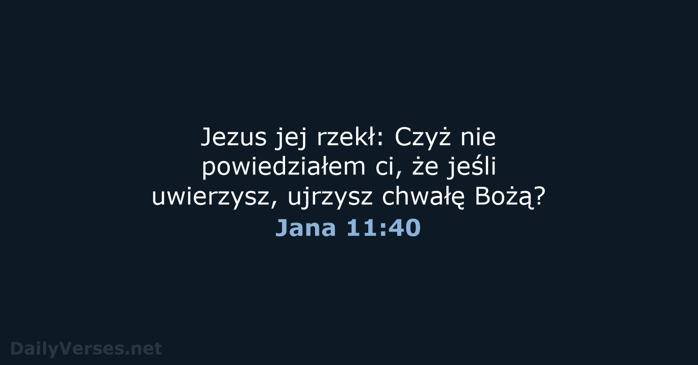 Jana 11:40 - UBG