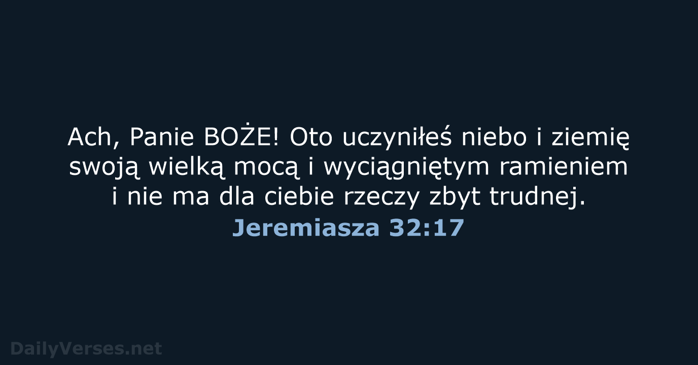Jeremiasza 32:17 - UBG