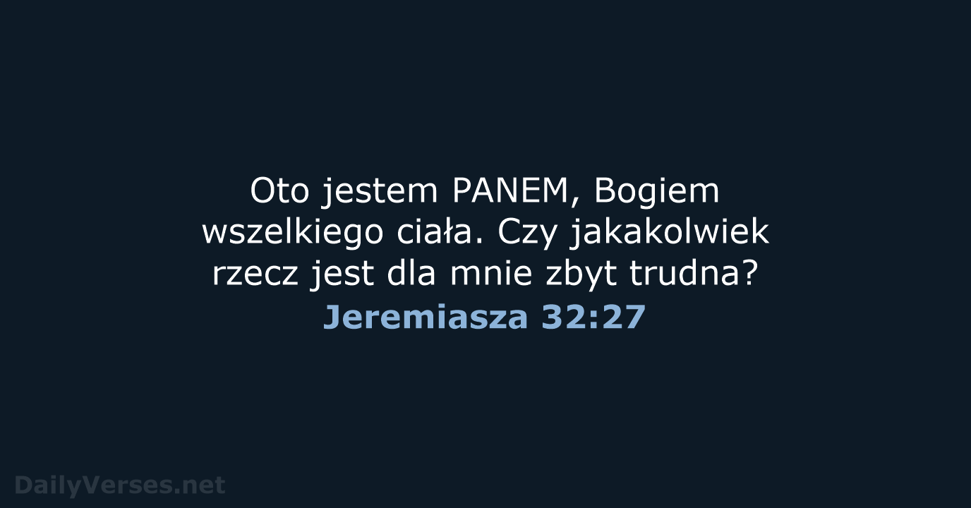 Jeremiasza 32:27 - UBG