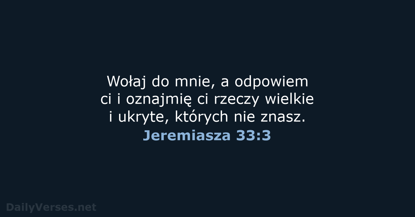 Jeremiasza 33:3 - UBG