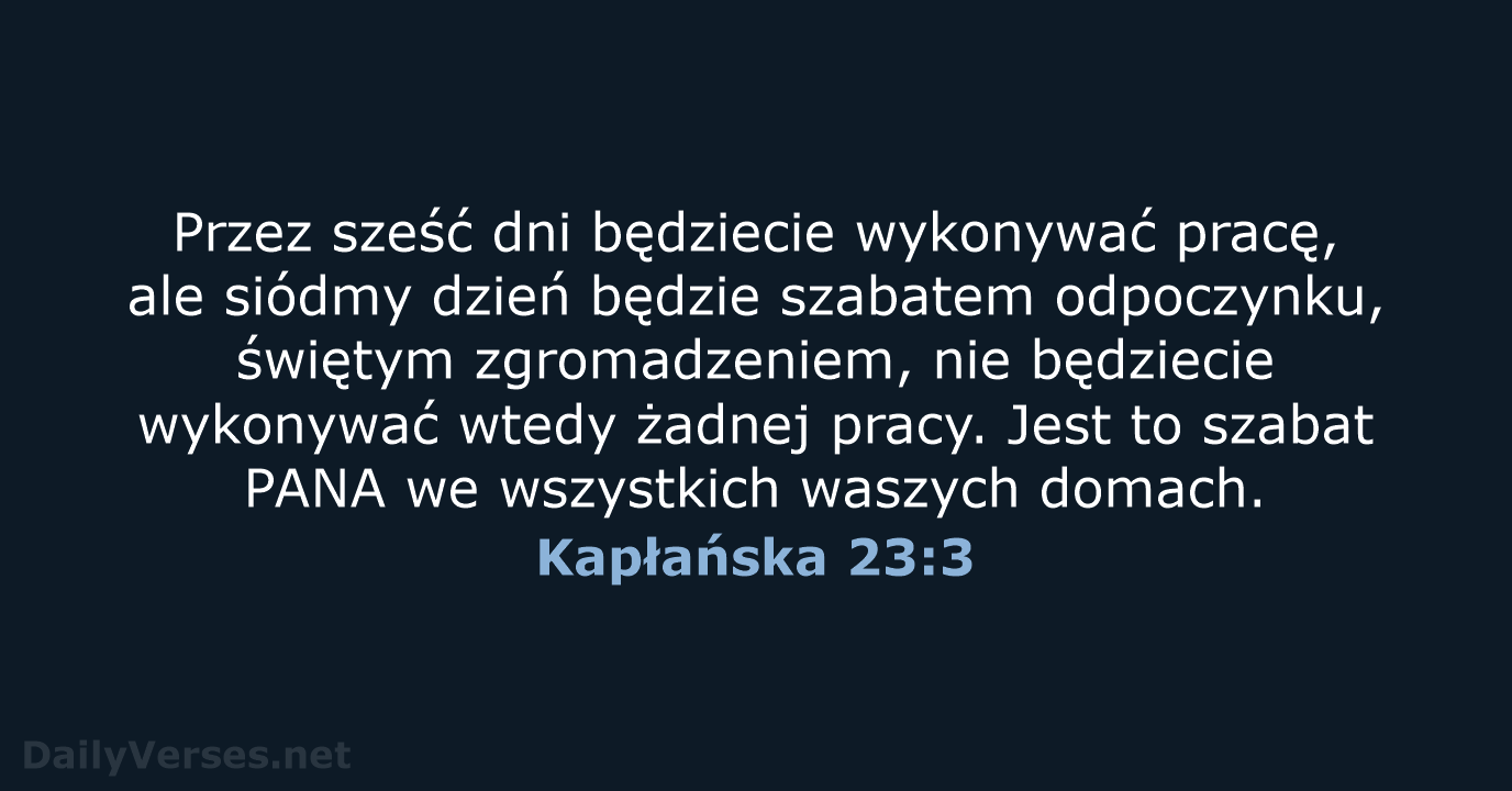 Kapłańska 23:3 - UBG