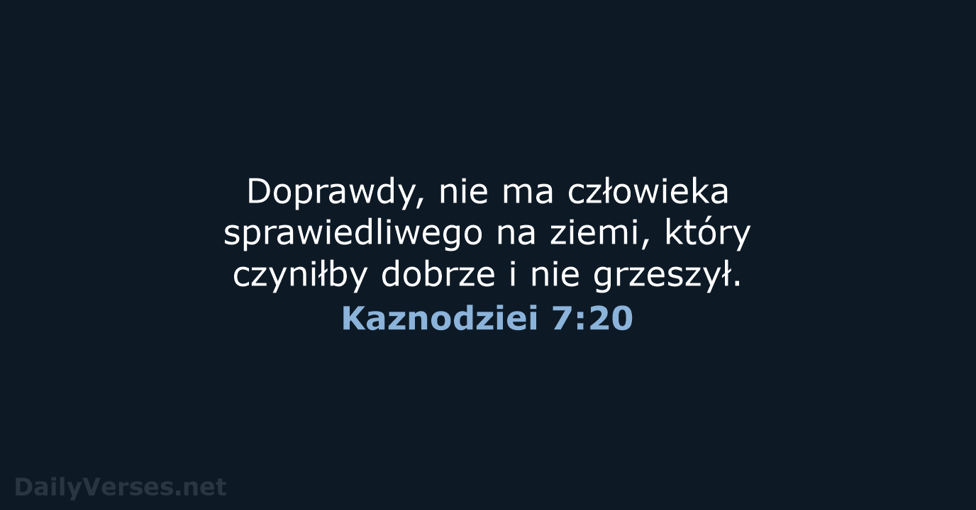 Kaznodziei 7:20 - UBG