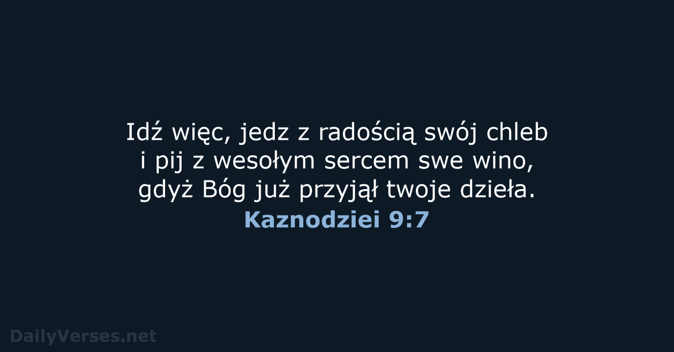 Kaznodziei 9:7 - UBG