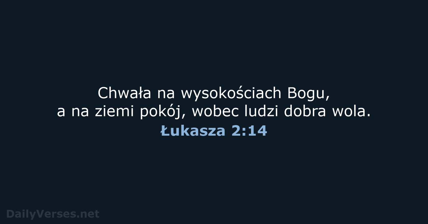 Łukasza 2:14 - UBG