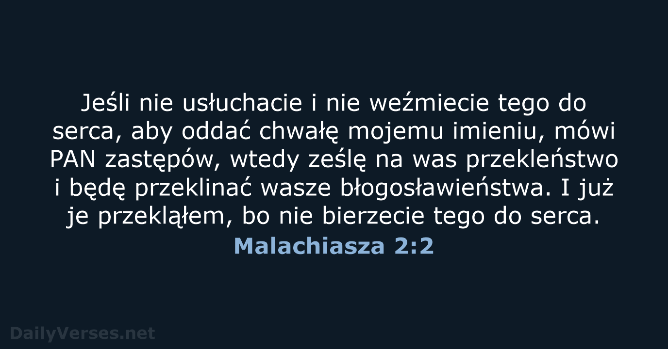 Malachiasza 2:2 - UBG