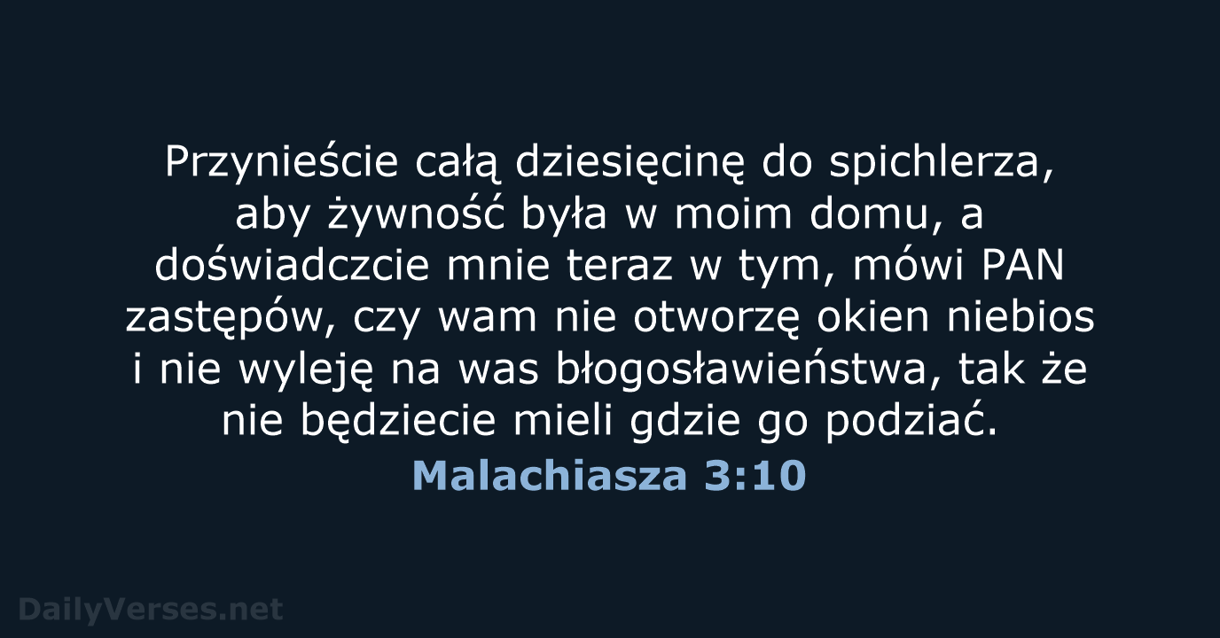 Malachiasza 3:10 - UBG