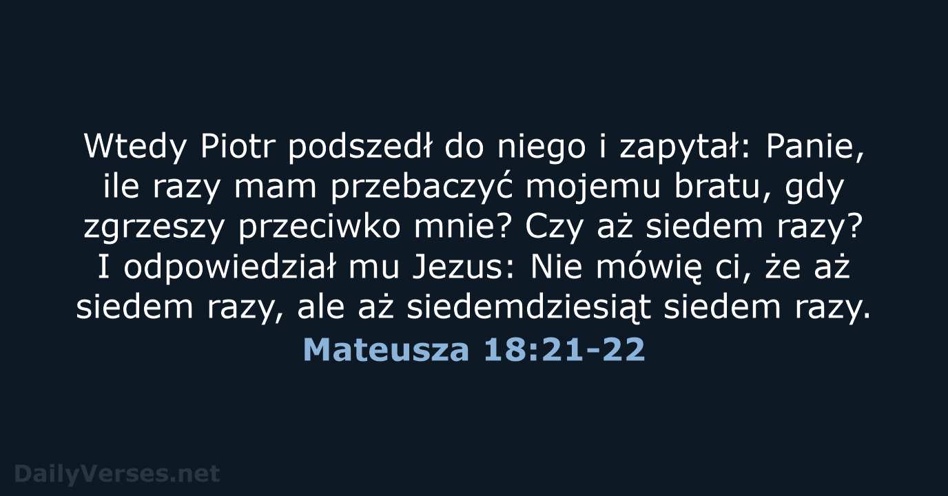 Mateusza 18:21-22 - UBG