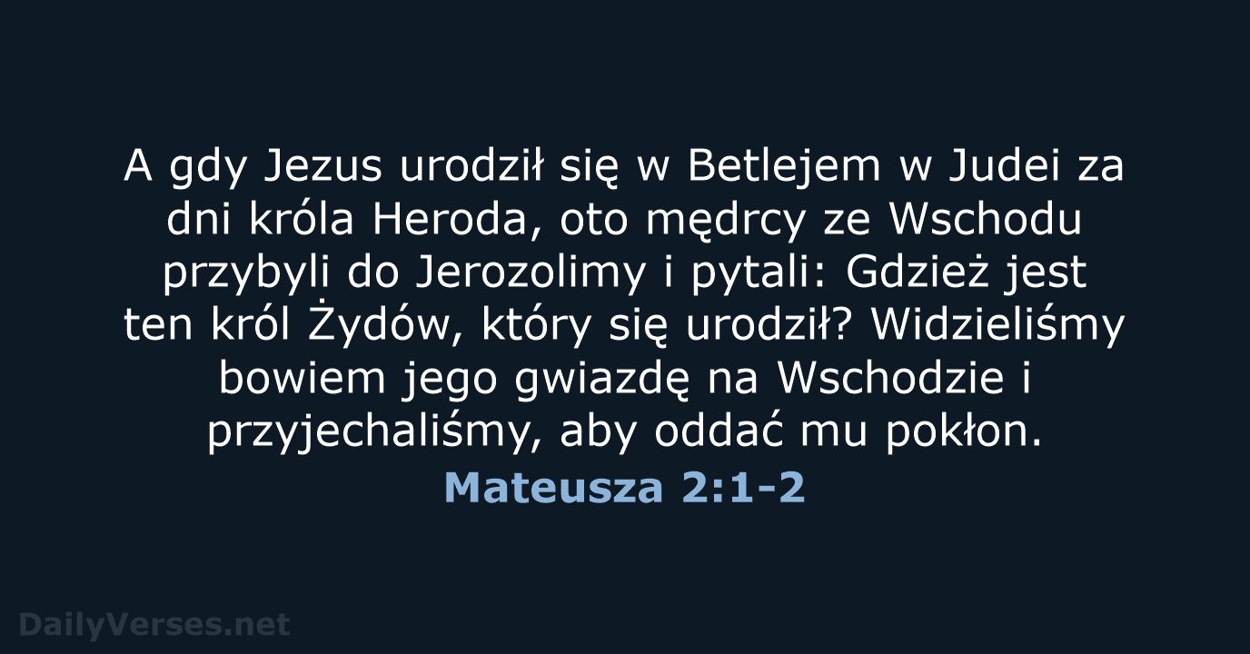Mateusza 2:1-2 - UBG