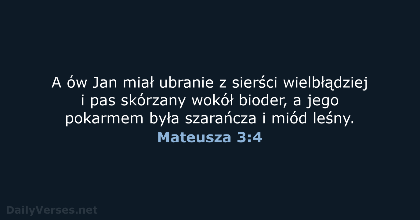 Mateusza 3:4 - UBG