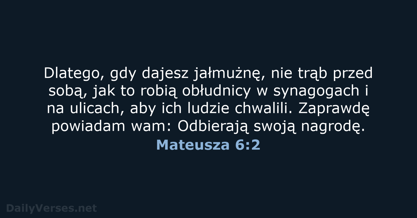 Mateusza 6:2 - UBG