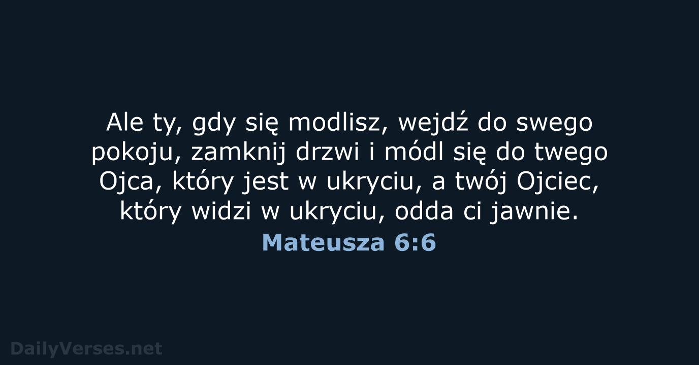 Mateusza 6:6 - UBG