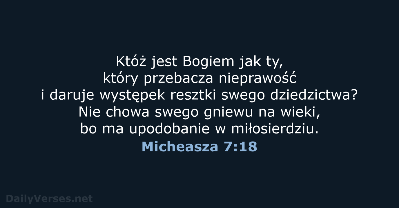 Micheasza 7:18 - UBG
