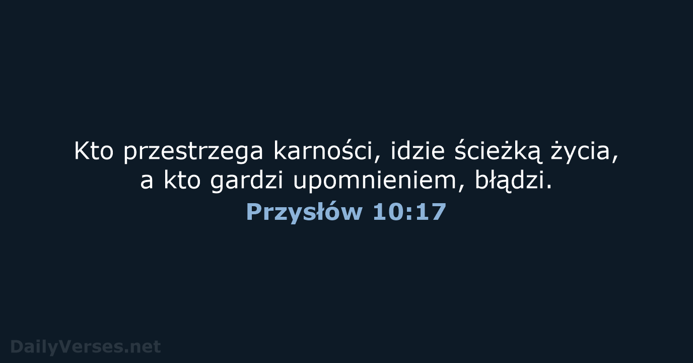 Przysłów 10:17 - UBG