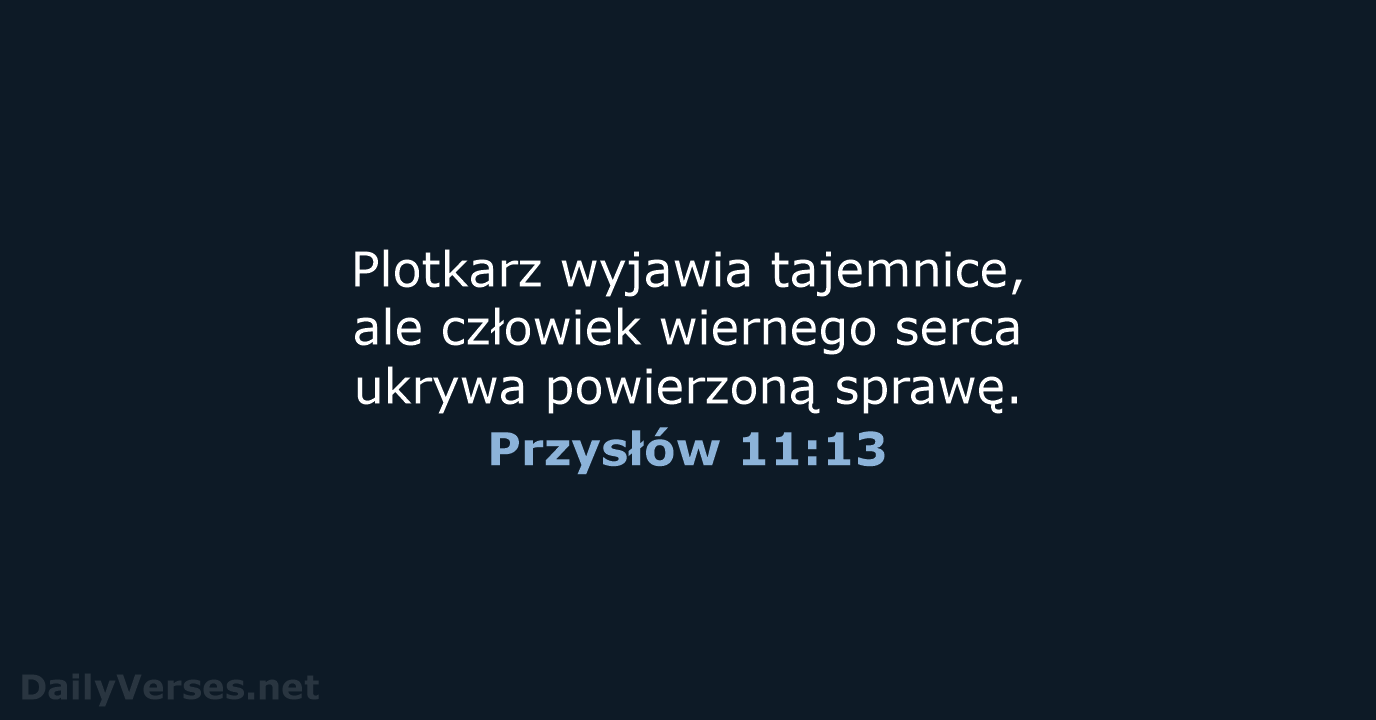 Przysłów 11:13 - UBG