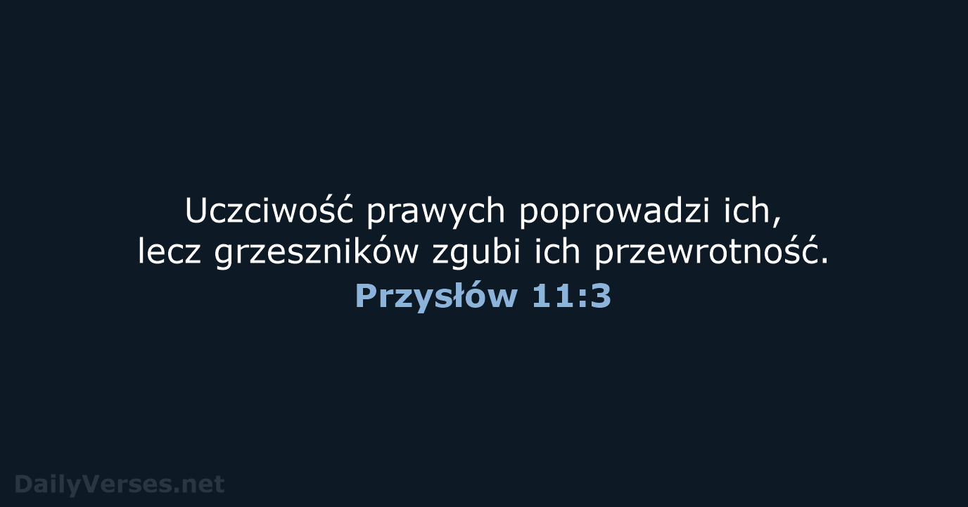 Przysłów 11:3 - UBG