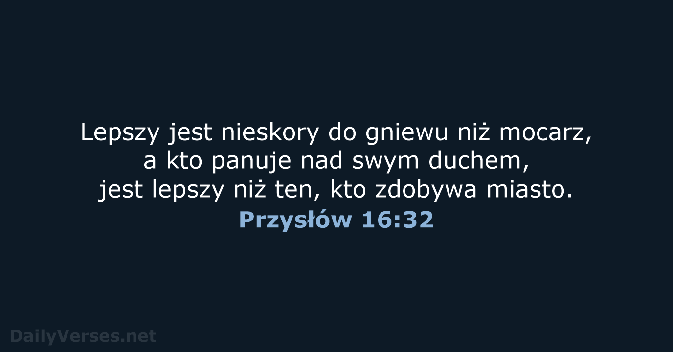 Przysłów 16:32 - UBG