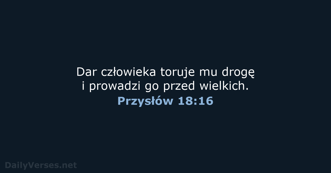Przysłów 18:16 - UBG