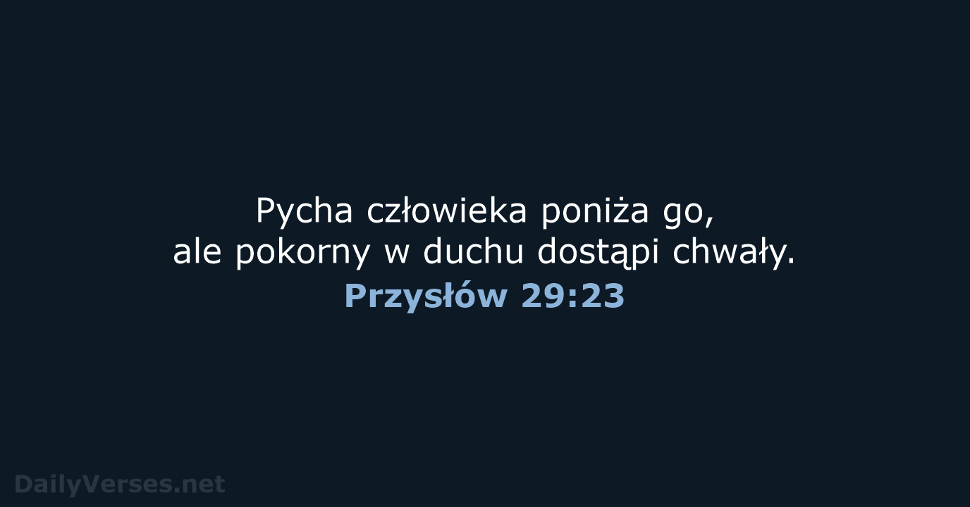 Przysłów 29:23 - UBG