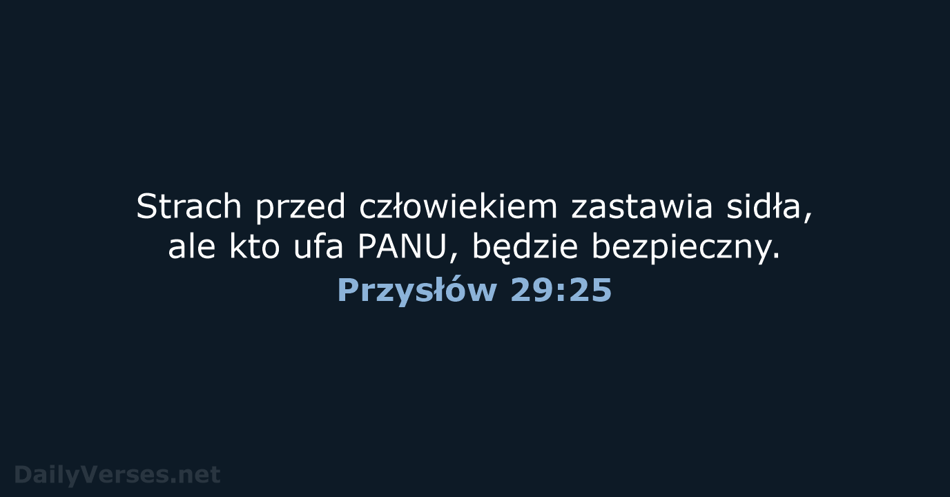 Przysłów 29:25 - UBG