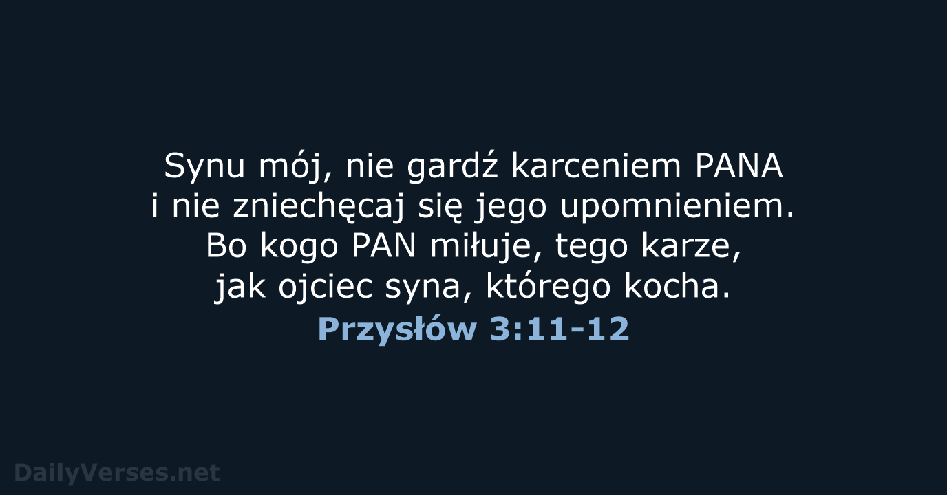 Przysłów 3:11-12 - UBG