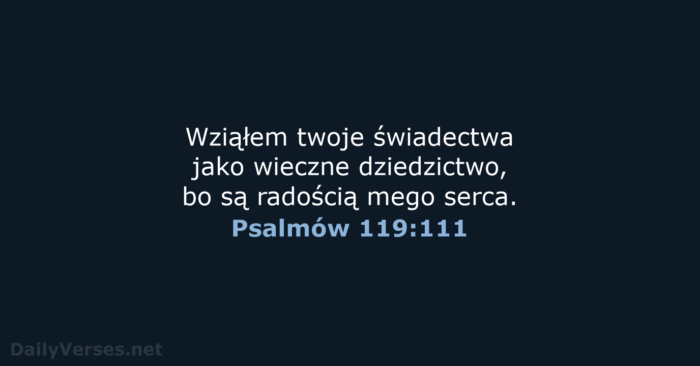 Psalmów 119:111 - UBG