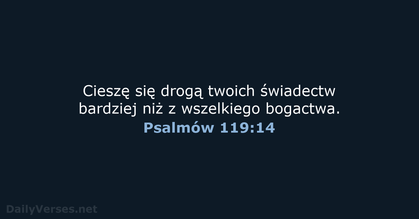 Psalmów 119:14 - UBG