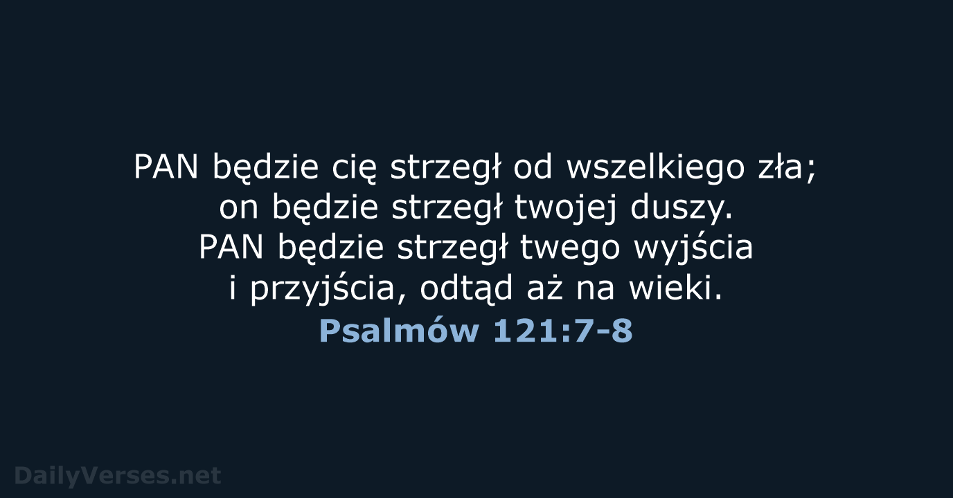 Psalmów 121:7-8 - UBG
