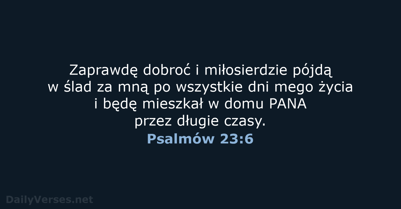 Psalmów 23:6 - UBG