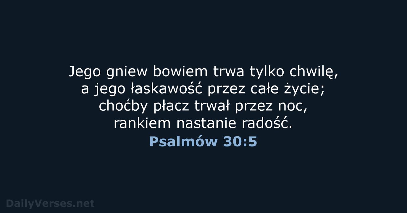 Psalmów 30:5 - UBG