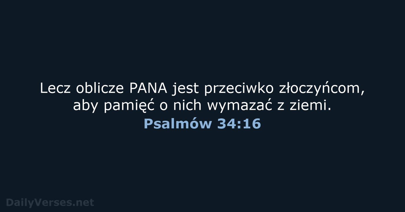 Psalmów 34:16 - UBG