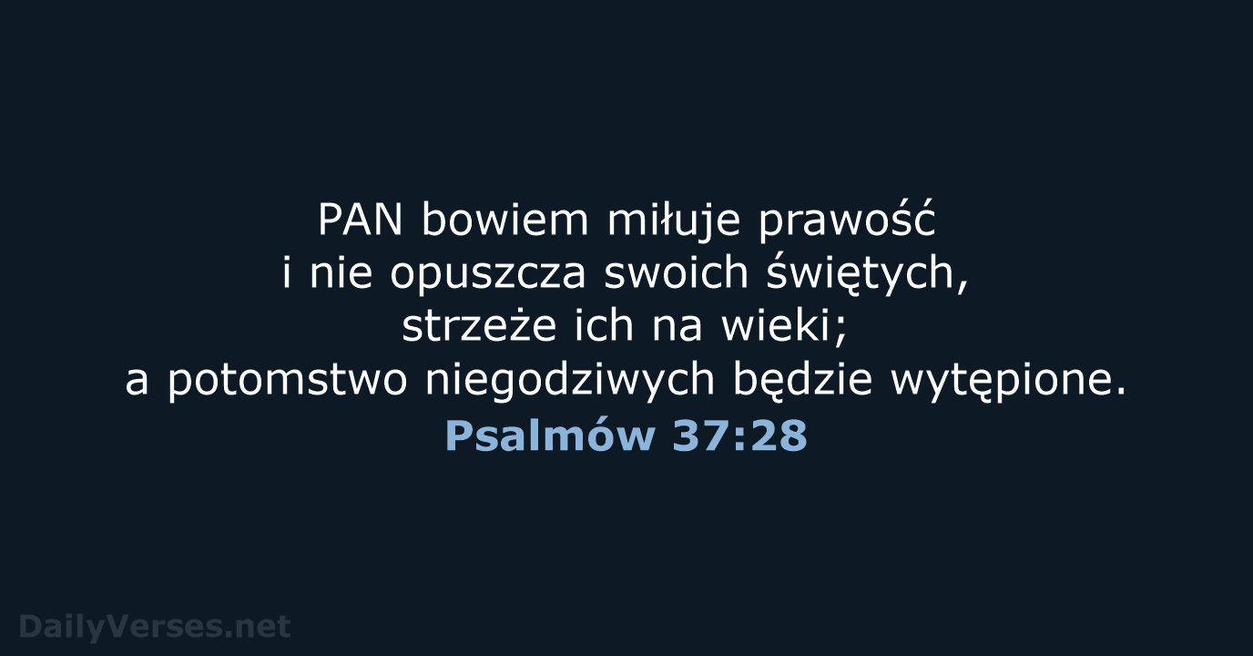 Psalmów 37:28 - UBG