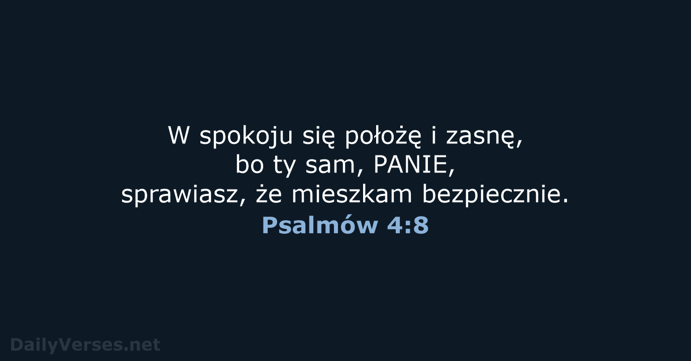 Psalmów 4:8 - UBG