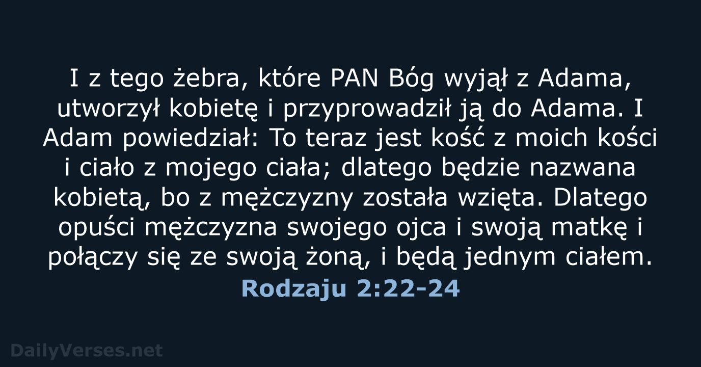 Rodzaju 2:22-24 - UBG