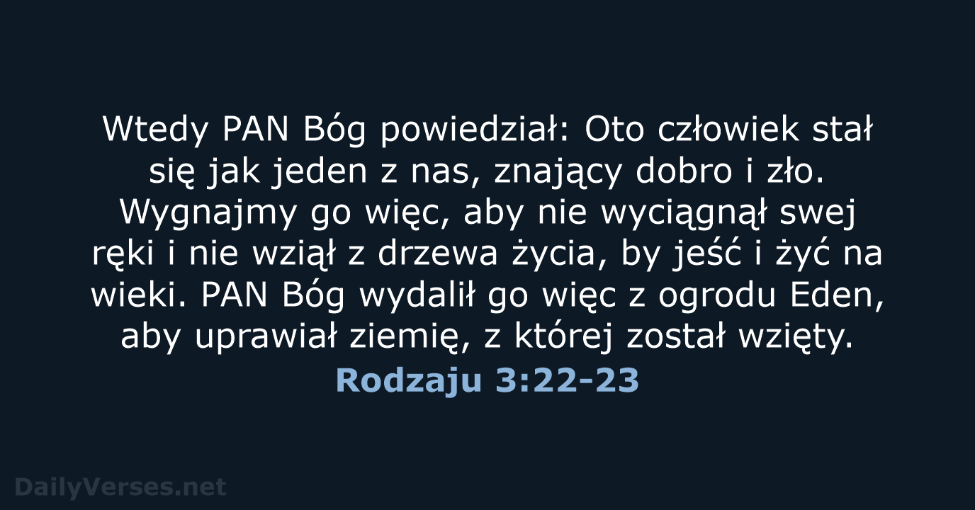 Rodzaju 3:22-23 - UBG