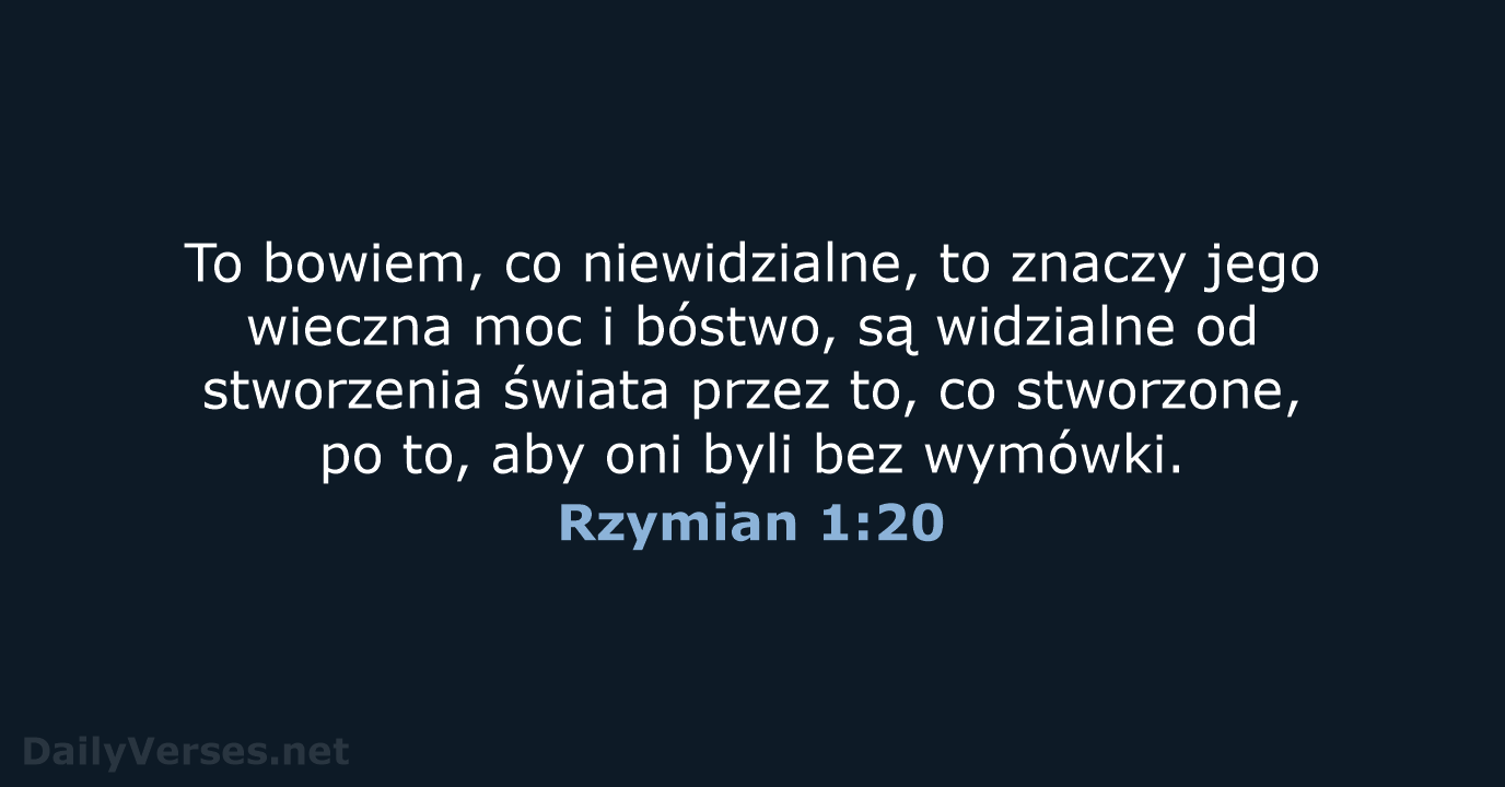Rzymian 1:20 - UBG