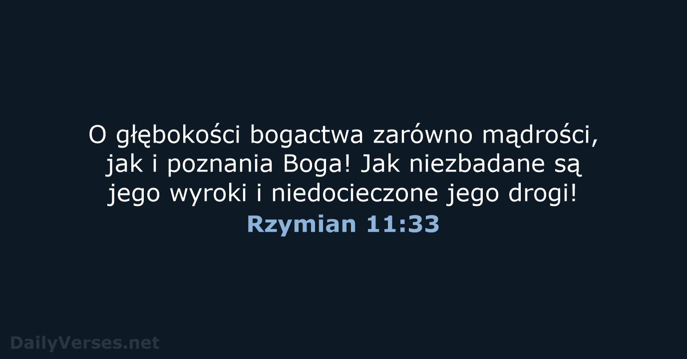 Rzymian 11:33 - UBG