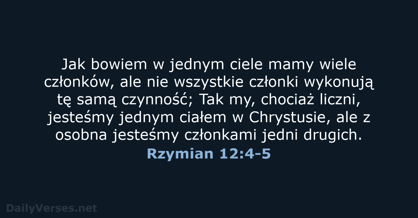 Rzymian 12:4-5 - UBG